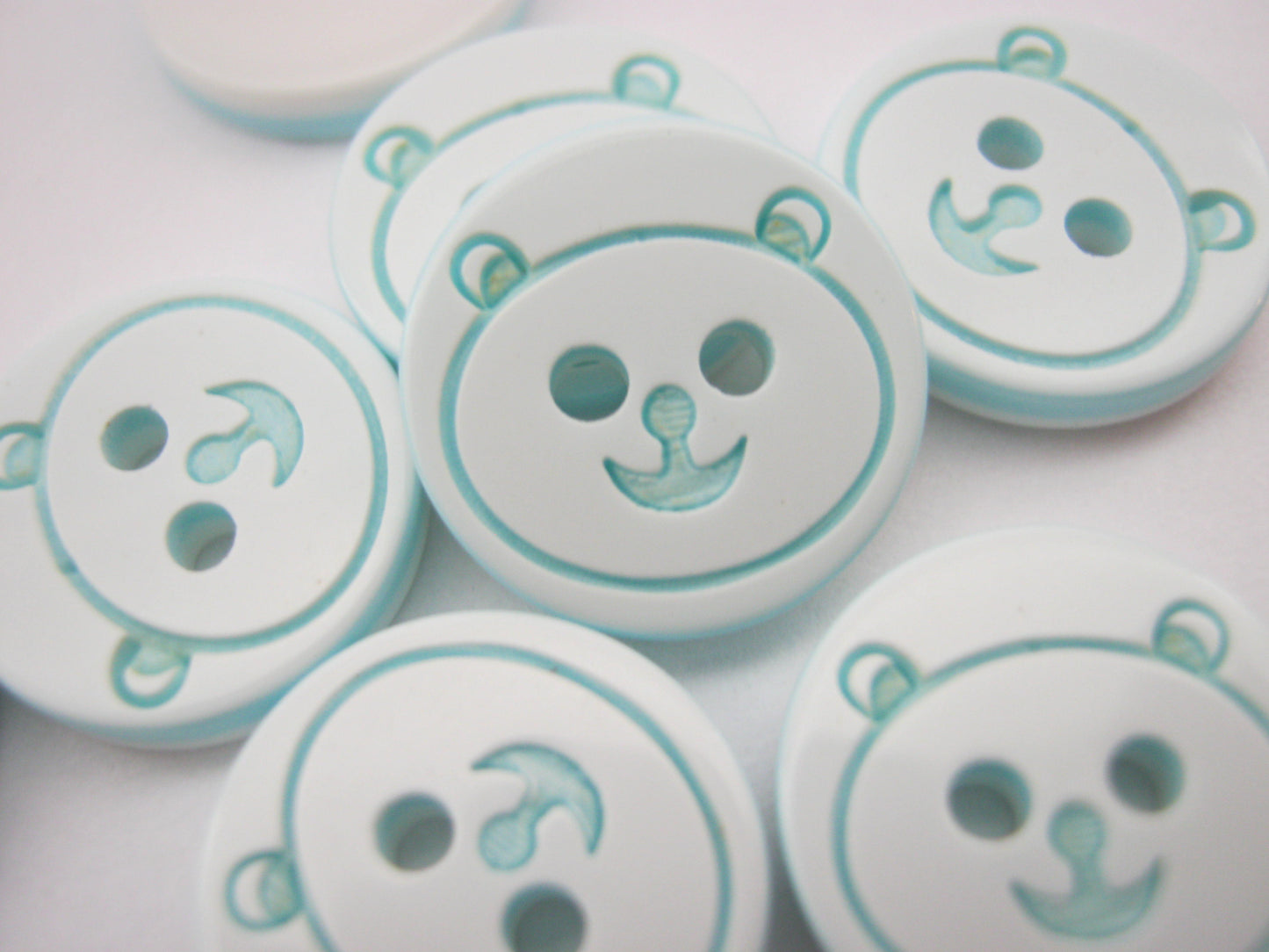 10 Blue Bear Buttons 13mm (1/2") Resin Animal Sewing Baby Boy Buttons for Kids Clothing and Children's Accessories