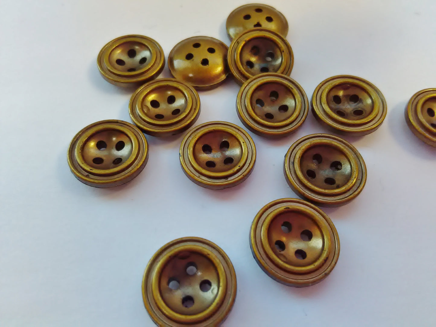 Small 12mm Bronze Acrylic shirt buttons. Pack of 10.