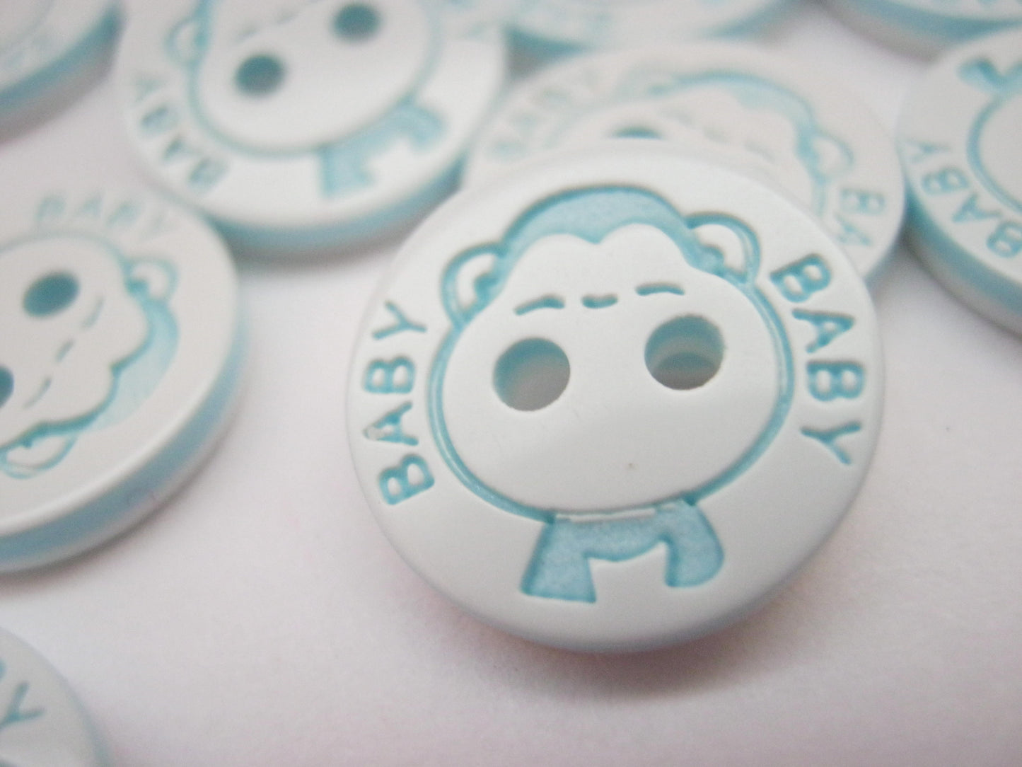 10 Small Baby Sewing Buttons 12mm (1/2") Blue Pink Yellow Green Turquoise buttons for Baby Clothing