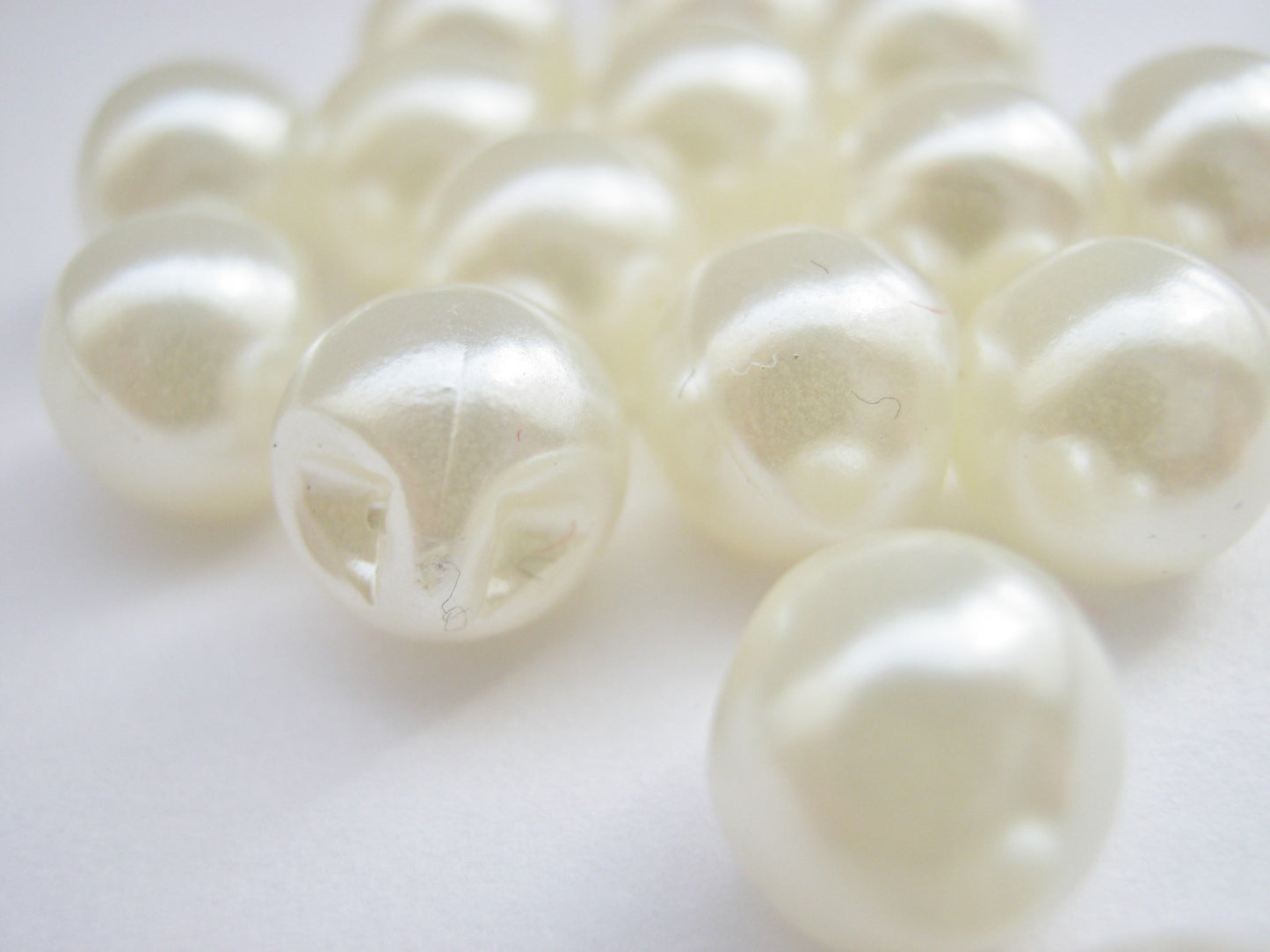 8mm White or Ivory Pearl Buttons with Sideways Shank for Wedding Gowns, Christening Gowns, Blouses and Costumes
