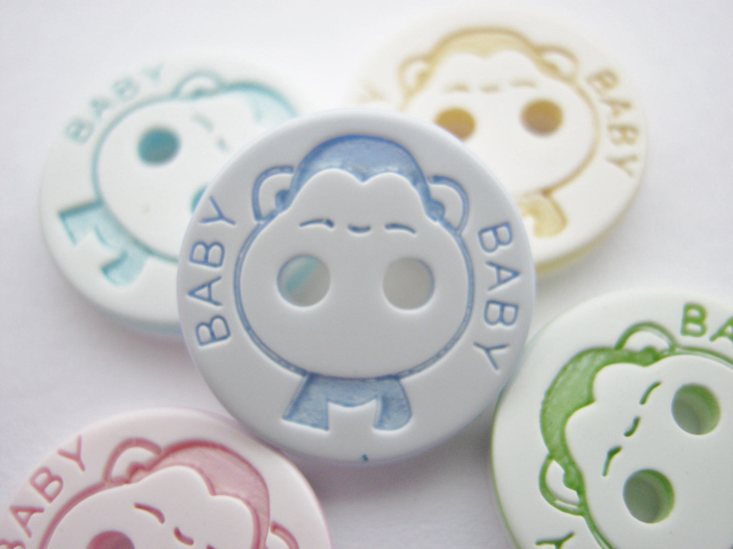 10 Small Baby Sewing Buttons 12mm (1/2") Blue Pink Yellow Green Turquoise buttons for Baby Clothing