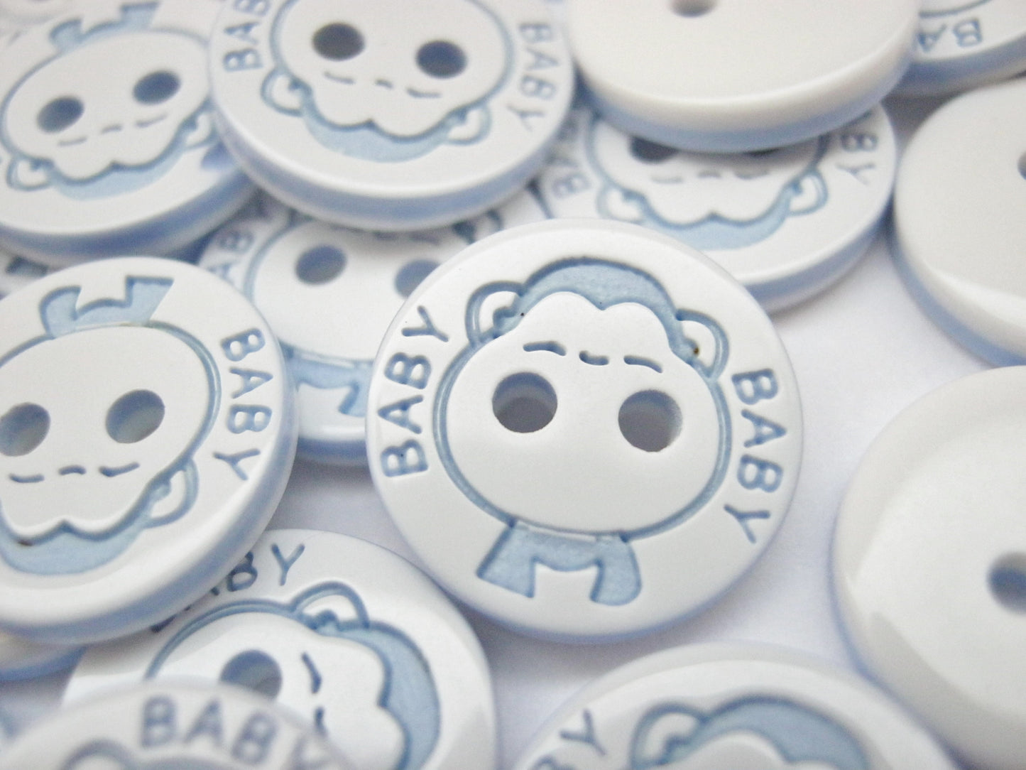 10 Small Baby Sewing Buttons 12mm (1/2") Blue Pink Yellow Green Turquoise buttons for Baby Clothing