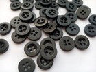 50 Small Black Shirt Buttons 10mm (3/8") for Sewing and Crafts