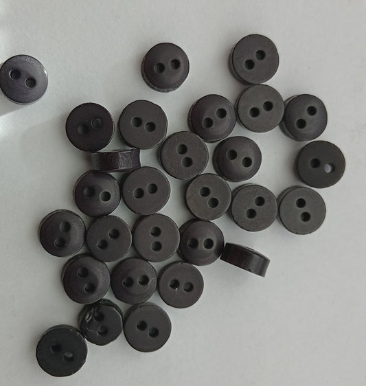 25 Tiny Black Buttons 5mm (1/4") Mini Sewing Buttons for Doll Clothing and Eyes for Crafts