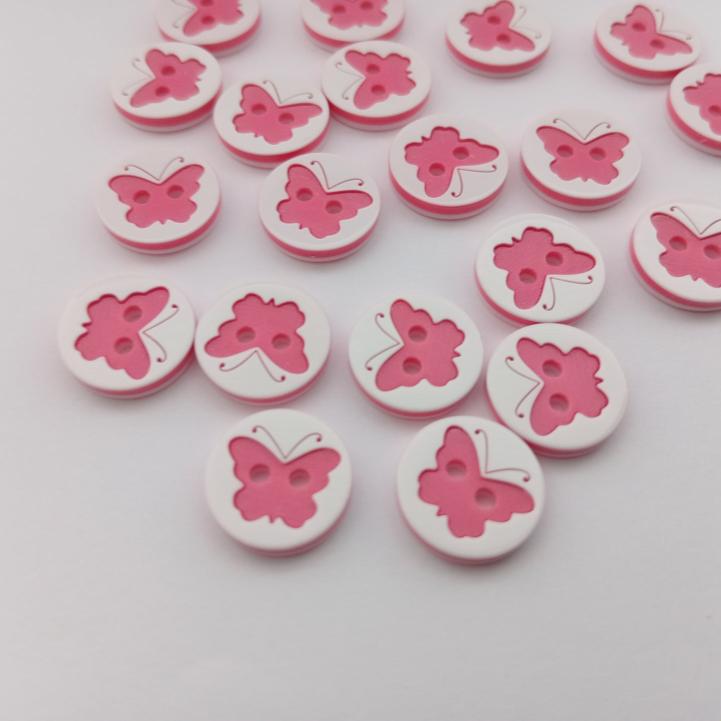 Pink Butterfly Buttons 13mm (1/2") Resin Insect Butterflies Buttons for Children's Girls Pink Clothing Buttons Sewing Knitting Accessories