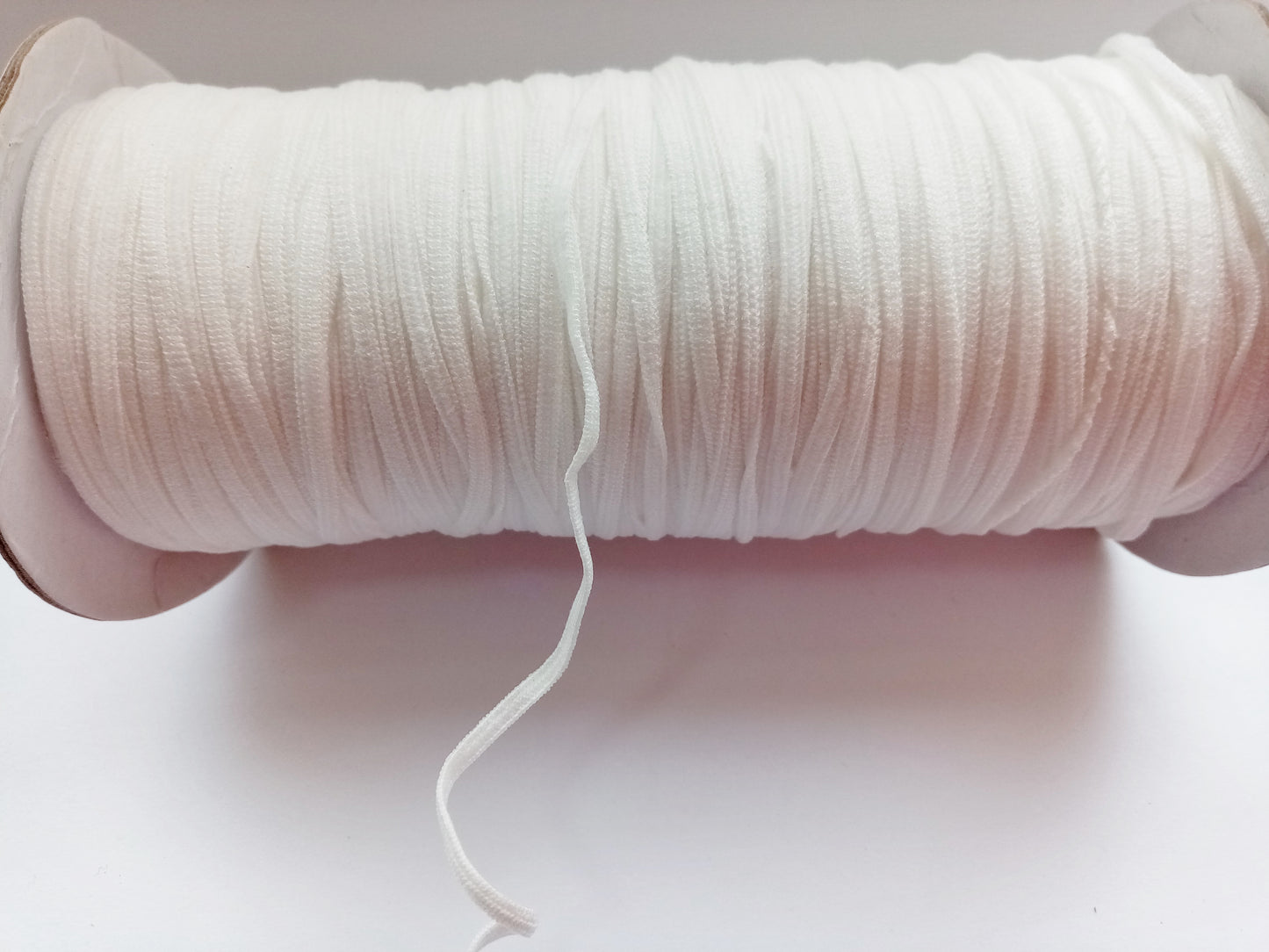 10 Metres White Flat Elastic 3mm Wide 