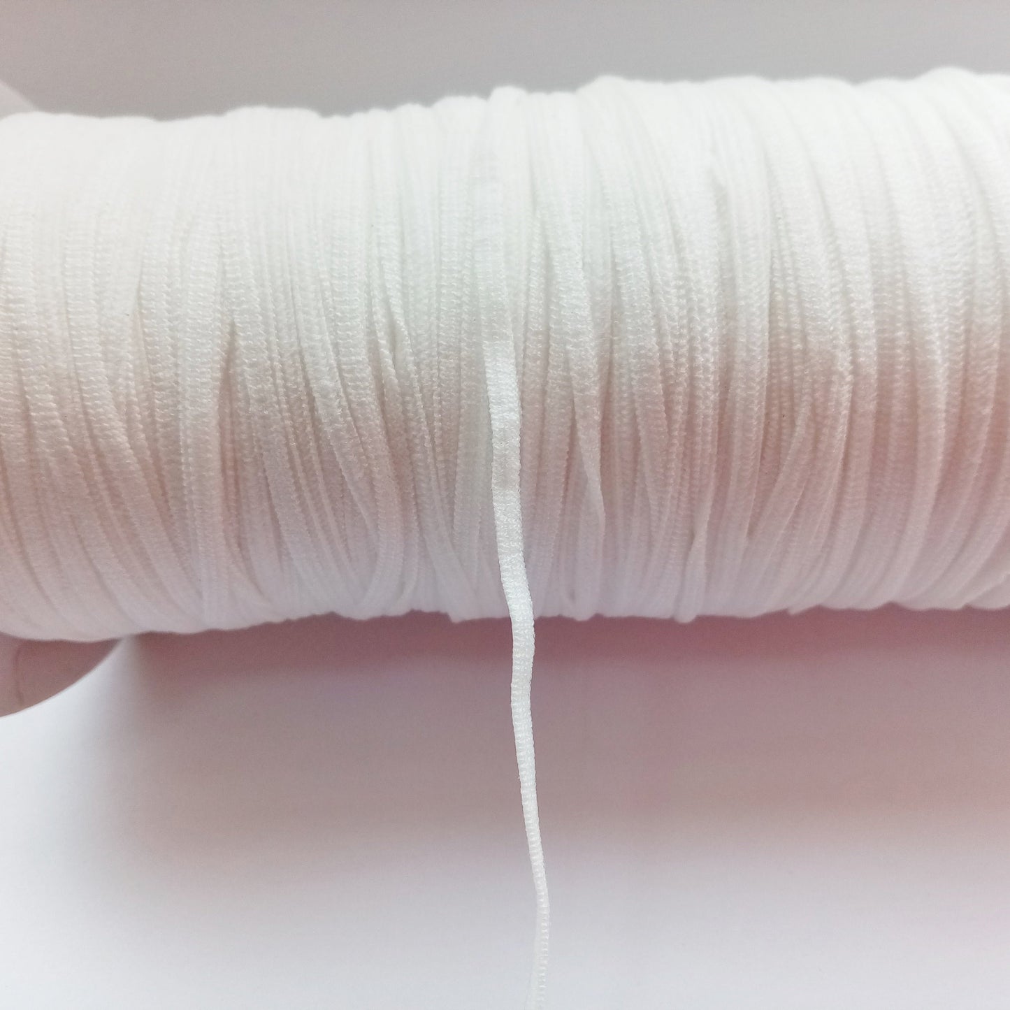 10 Metres White Flat Elastic 3mm Wide 