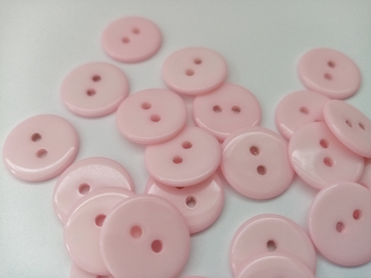 Baby Pink Sewing Buttons 15mm (5/8") Resin Pale Pink Buttons for Baby and Girls Clothing