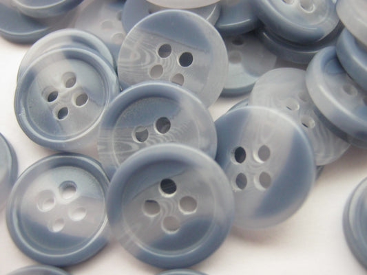 20 Light Blue Shirt Buttons 12mm (1/2") Small Sewing Buttons for Shirts and Blouses