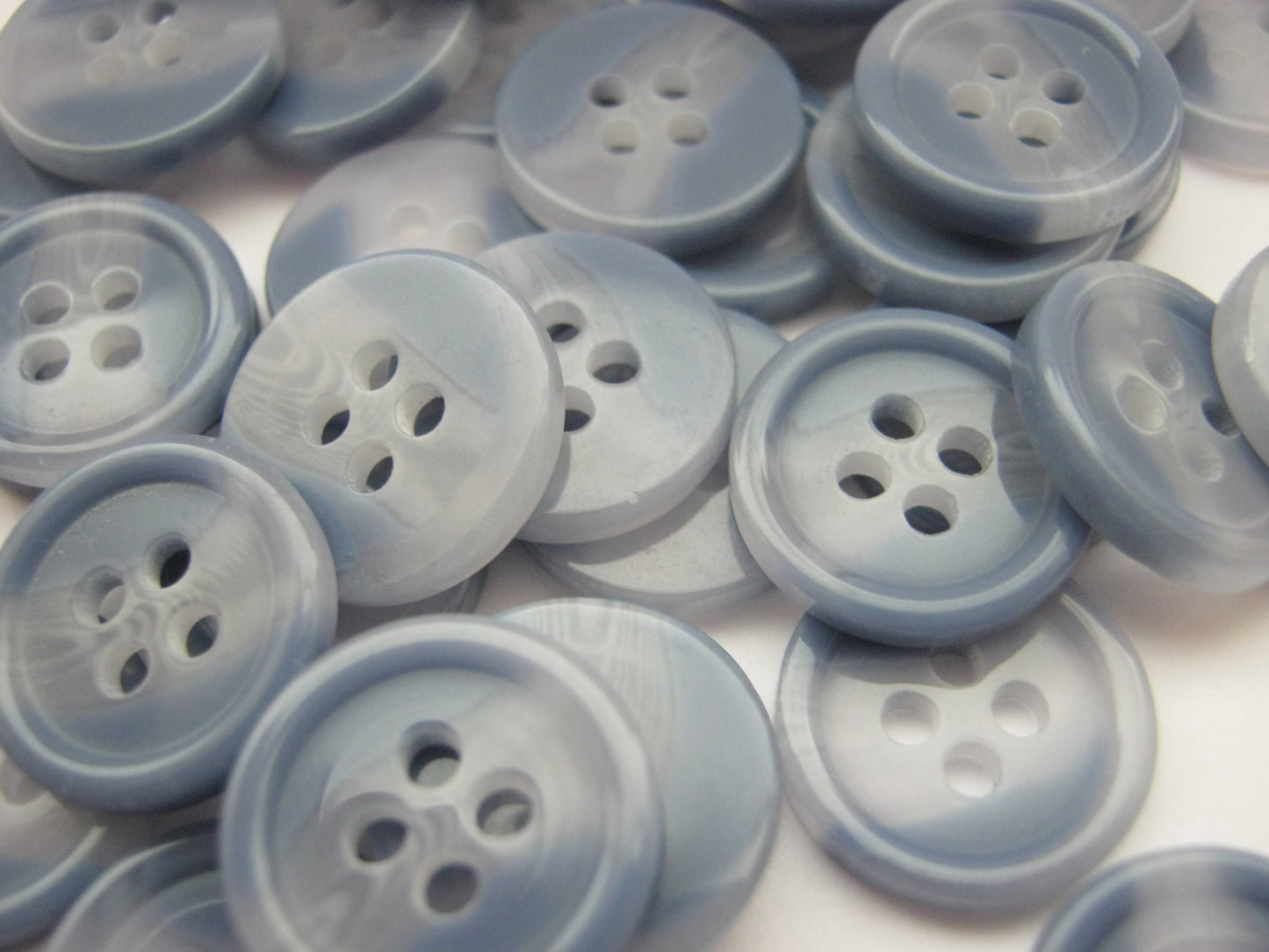 20 Light Blue Shirt Buttons 12mm (1/2") Small Sewing Buttons for Shirts and Blouses