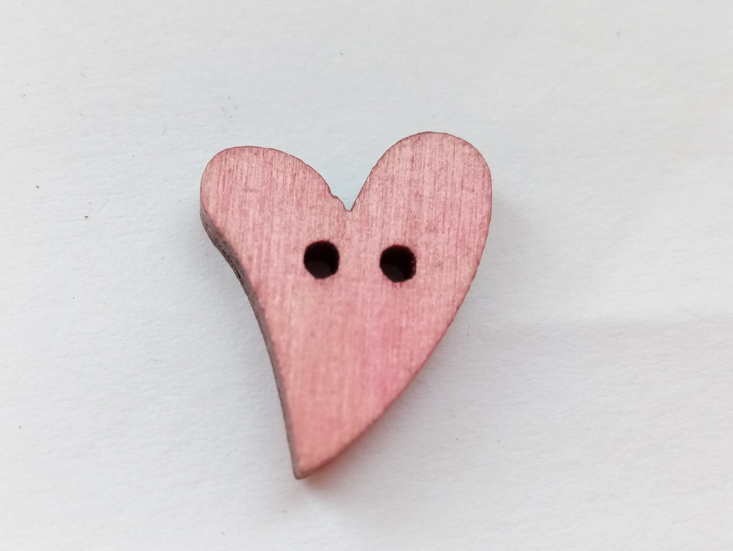 10 Wood Heart Buttons 20mm (3/4") Colourful Hearts Sewing Buttons for Clothing and Crafts