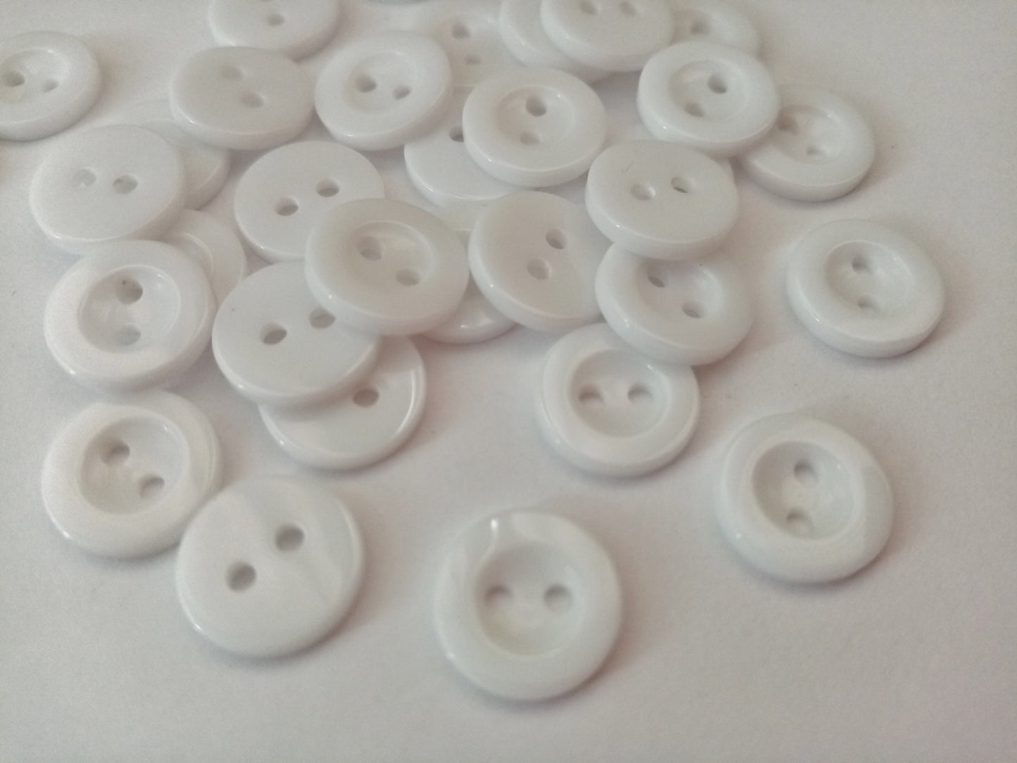 20 White Shirt Buttons 12mm (1/2") Small White Buttons for Shirts, Blouses or Baby Clothing