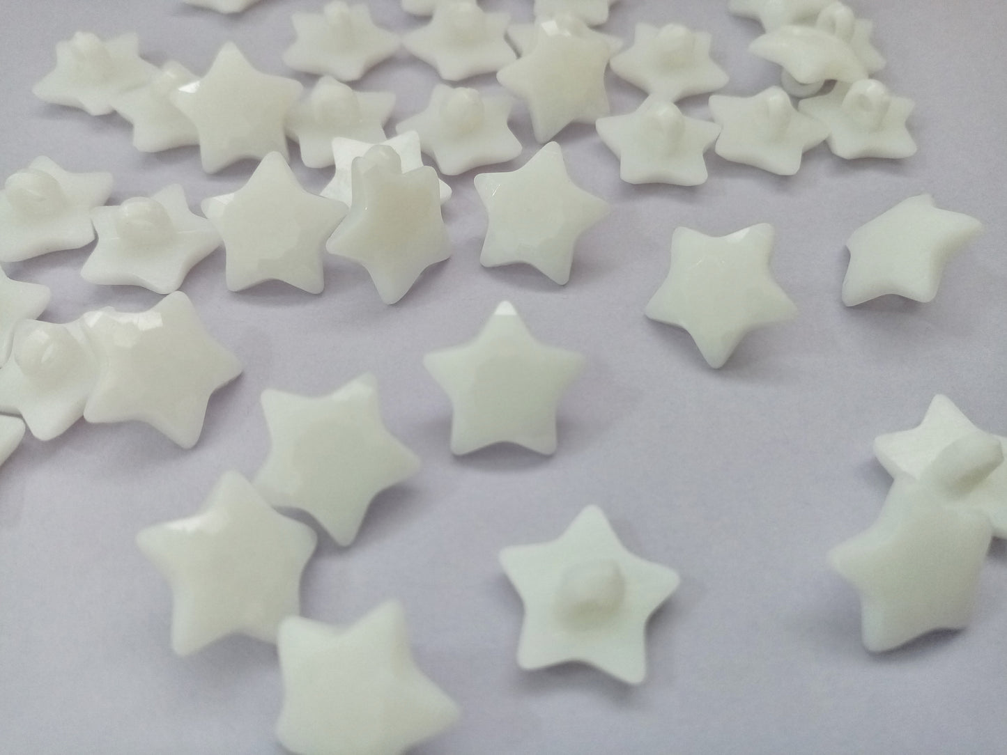 White Star Buttons 17mm (5/8") Star Shank Sewing Buttons for Clothing and Crafts