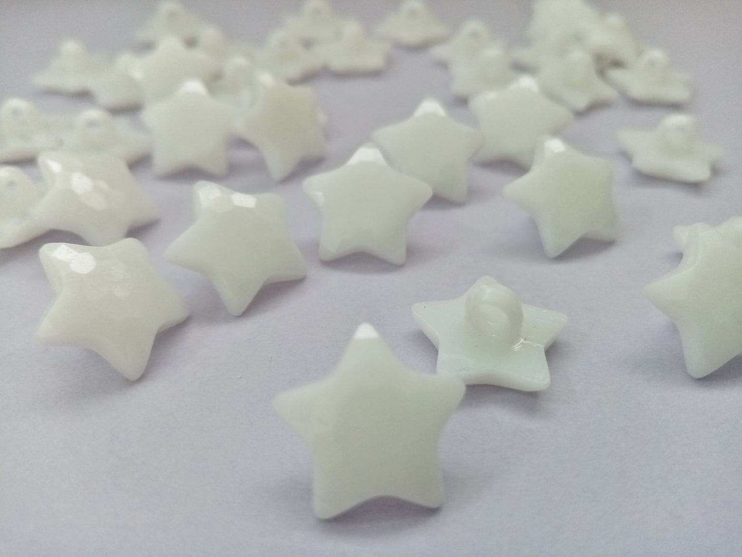 White Star Buttons 17mm (5/8") Star Shank Sewing Buttons for Clothing and Crafts