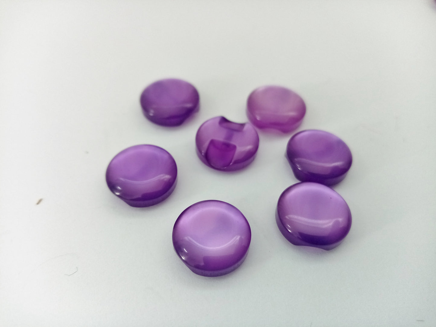 10 Purple Cat's Eye Buttons 12mm (3/4") Flat Shank Purple Sewing Buttons