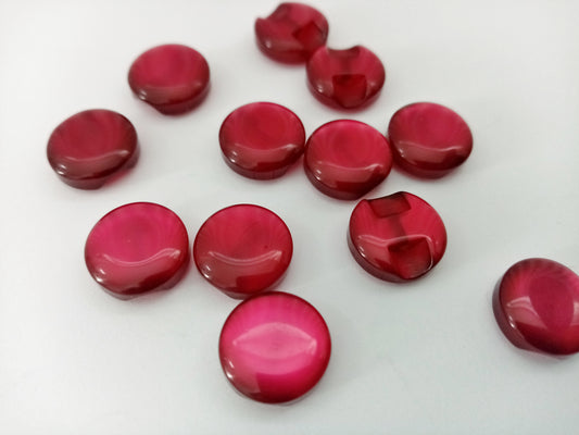 10 Wine Red Cat's Eye Buttons 12mm (1/2") Flat Shank Burgundy Red Sewing Buttons