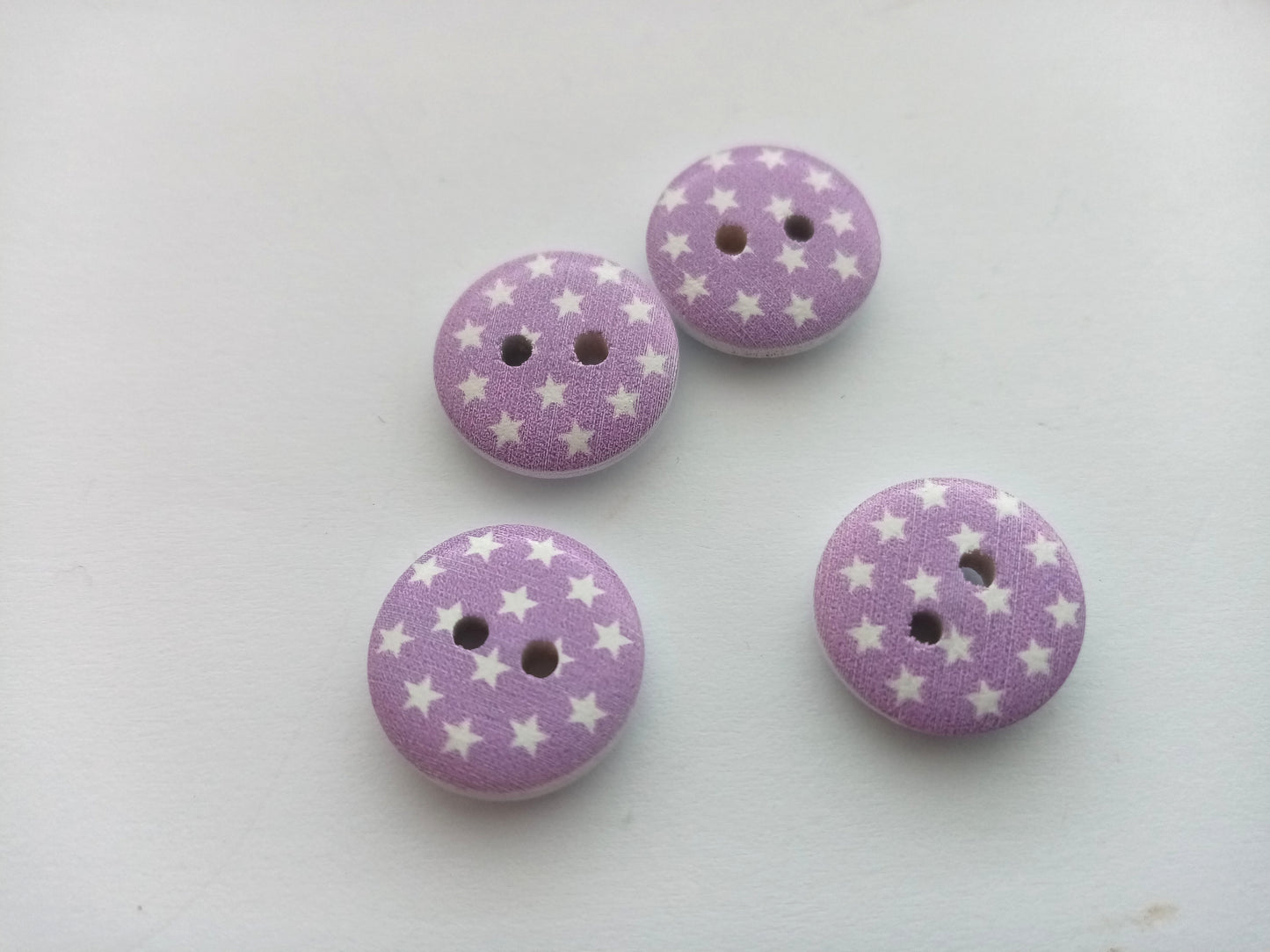 10 Star Wood Buttons 15mm (5/8") Choose Colour Star Sewing Buttons for Clothing & Crafts