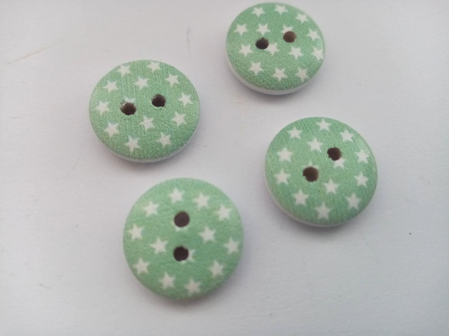 10 Star Wood Buttons 15mm (5/8") Choose Colour Star Sewing Buttons for Clothing & Crafts