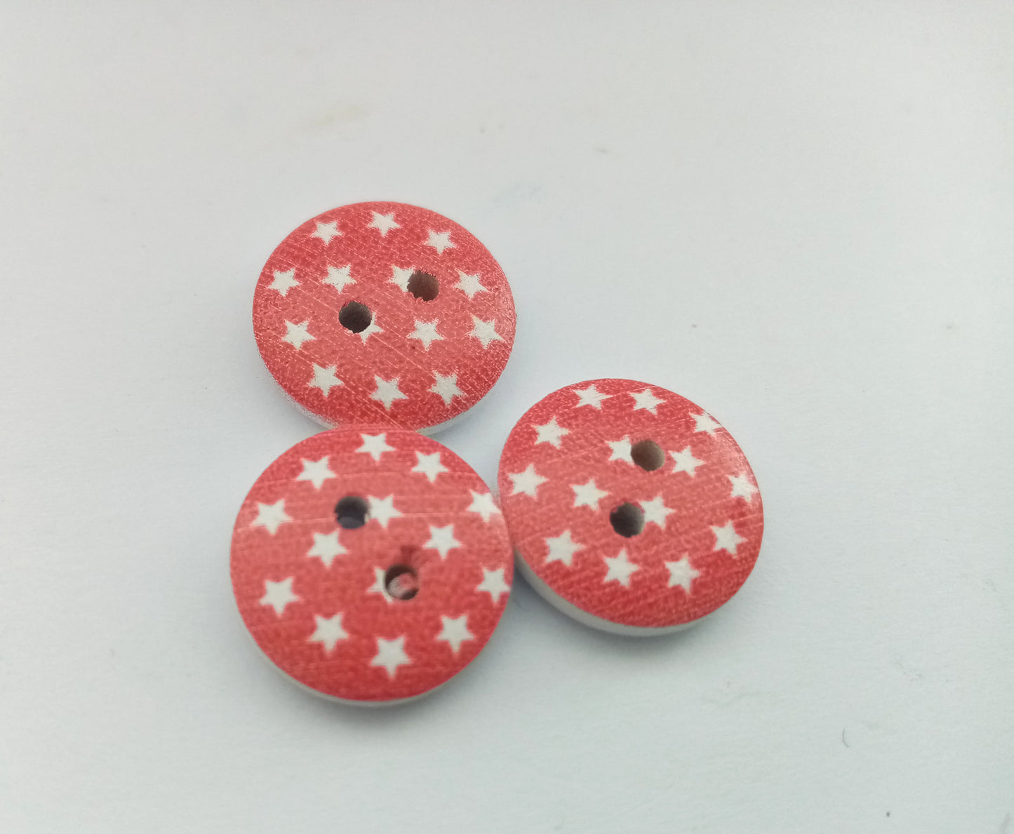 10 Star Wood Buttons 15mm (5/8") Choose Colour Star Sewing Buttons for Clothing & Crafts