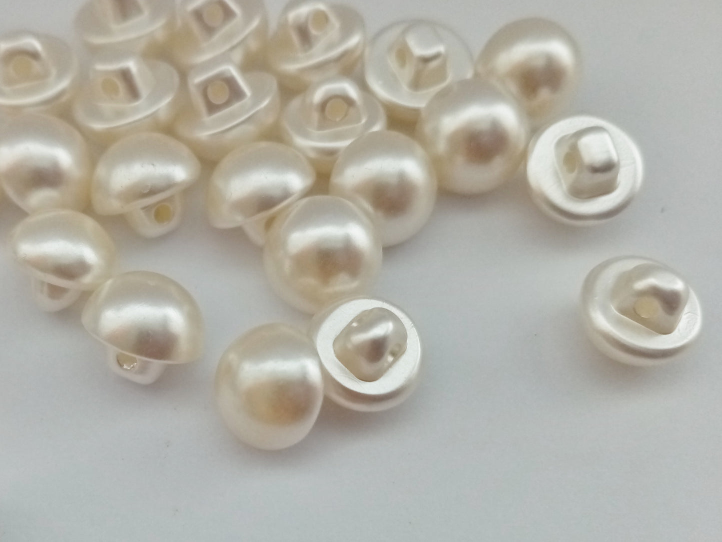 Cream Ivory Pearl Buttons 10mm (3/8") Mushroom Pearl Cream Buttons for Wedding Bridal Gowns, Communion Dresses