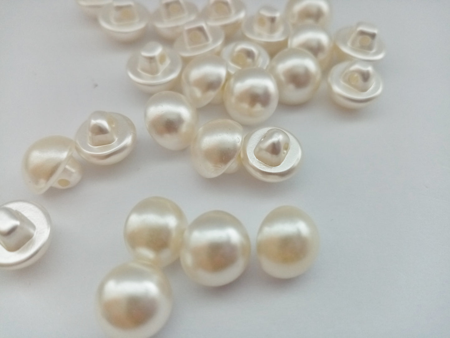 Cream Ivory Pearl Buttons 10mm (3/8") Mushroom Pearl Cream Buttons for Wedding Bridal Gowns, Communion Dresses