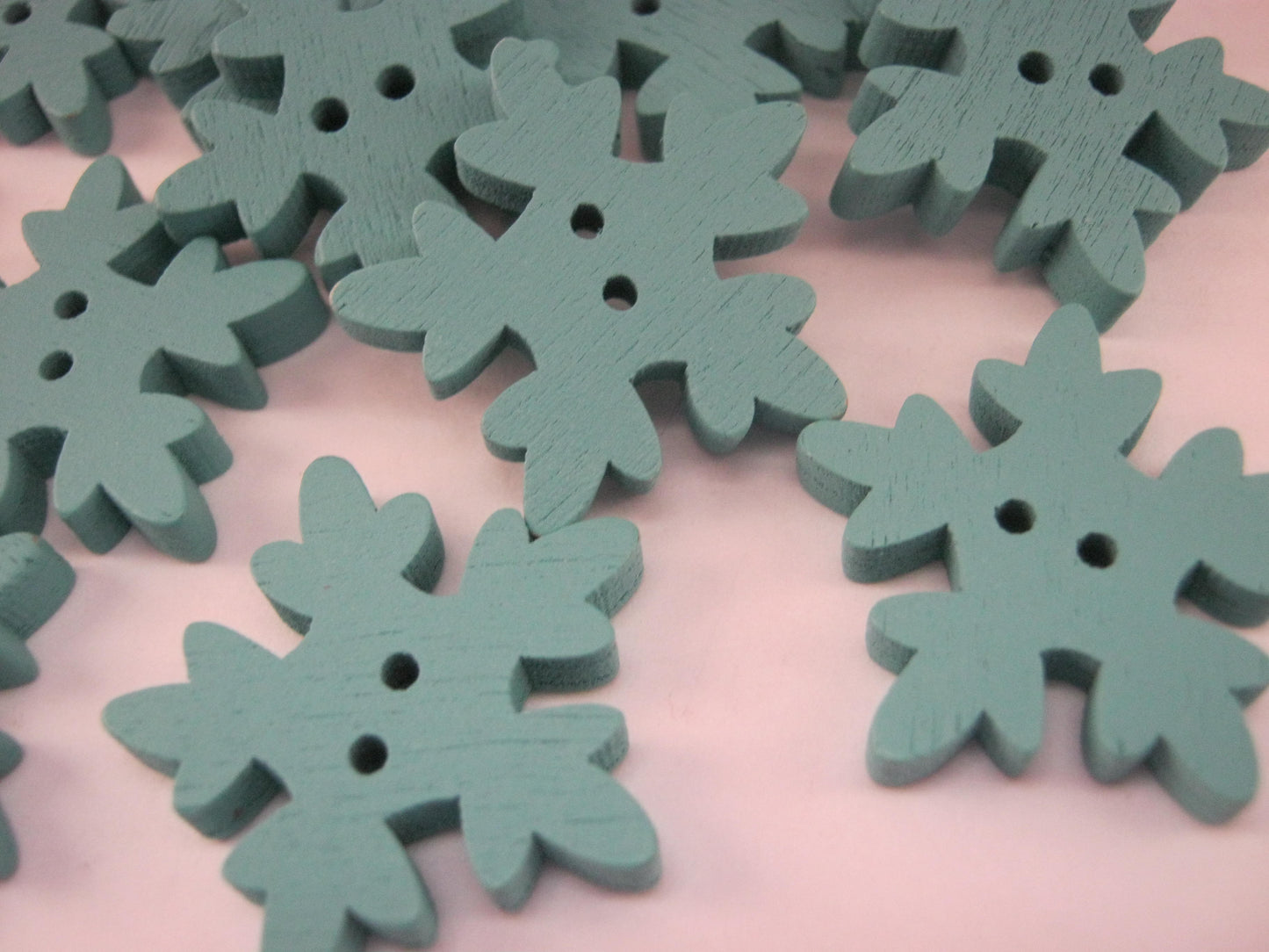 8 Turquoise Blue Snowflake Buttons 25mm (1") Large Snowflake Sewing Buttons for Winter Clothing and Crafts