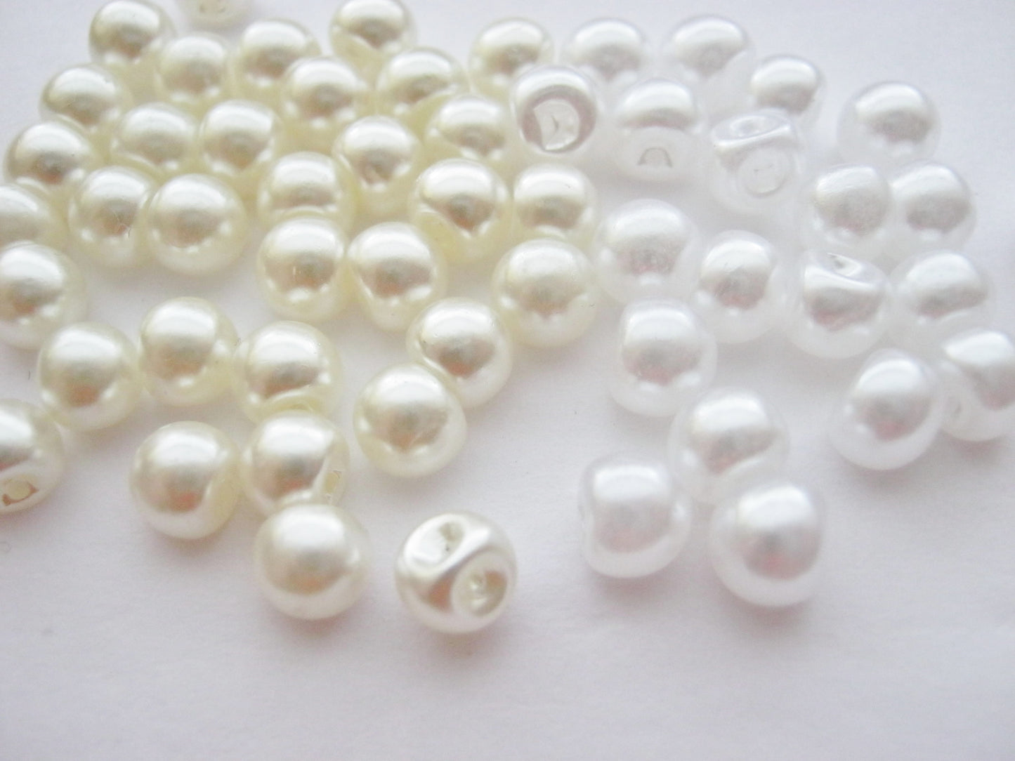 Small Shank Pearl Buttons 6mm (1/4") Ivory or White Pearls for Wedding Gowns, Christening Gowns, Baby Clothing, Bridal Clothing