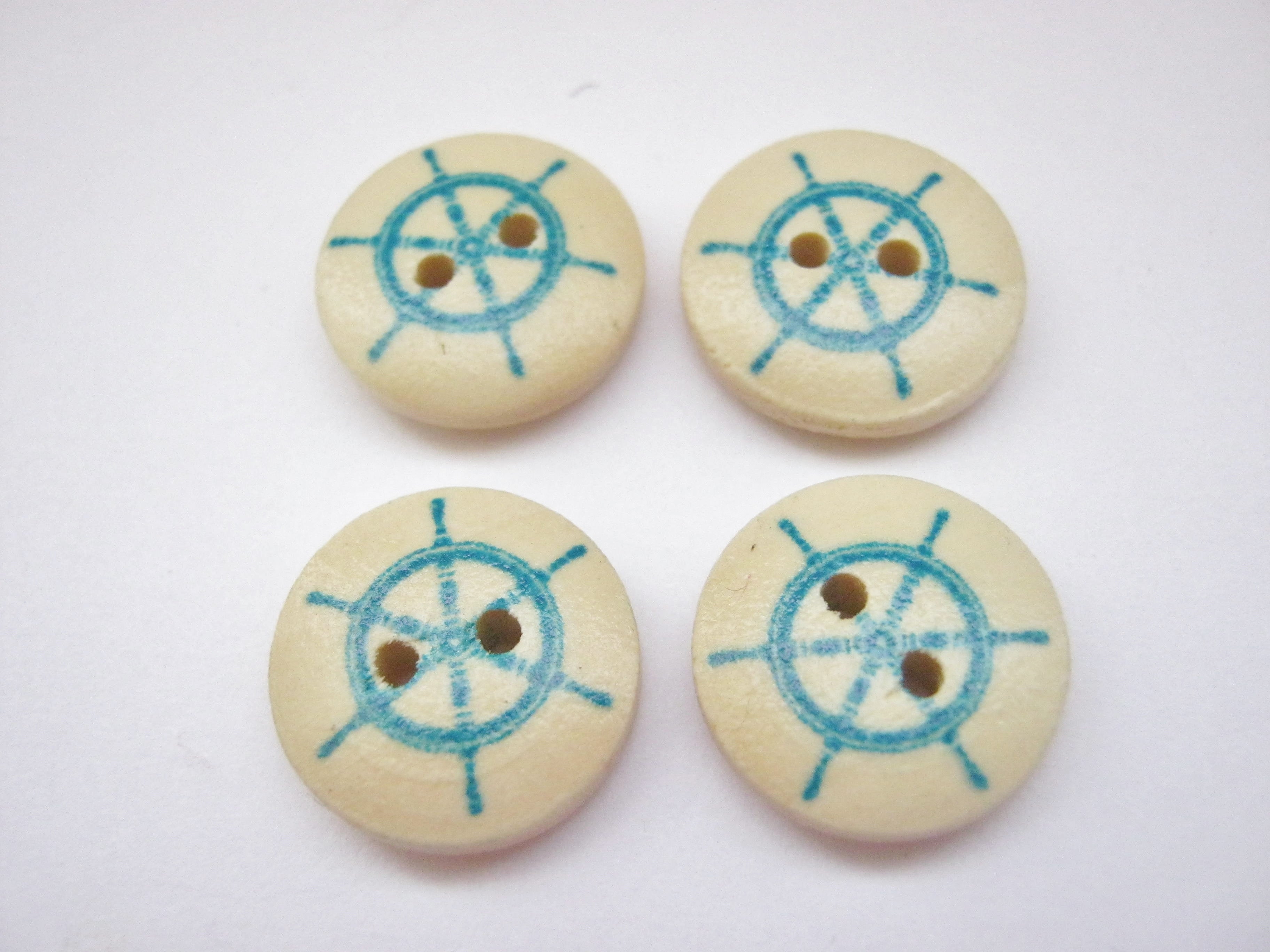 10 Ship's Wheel Buttons 15mm (5/8