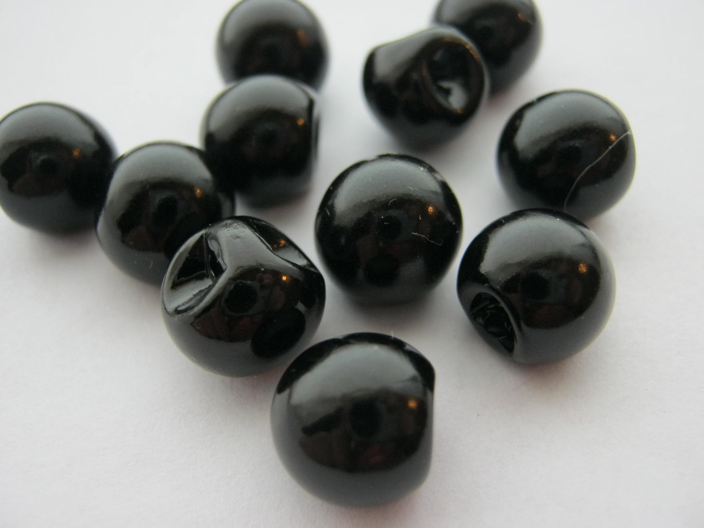 10 Black Faux Pearl Buttons 8mm or 10mm with Sideways Shank Resin Faux Pearls Sewing Buttons